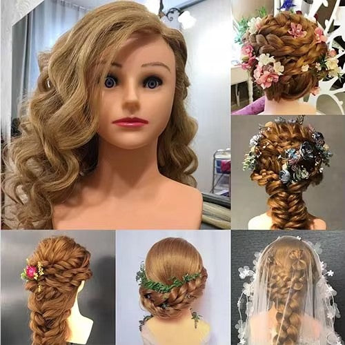 70cm 100% High Temperature Silk Colored Training Model Head
