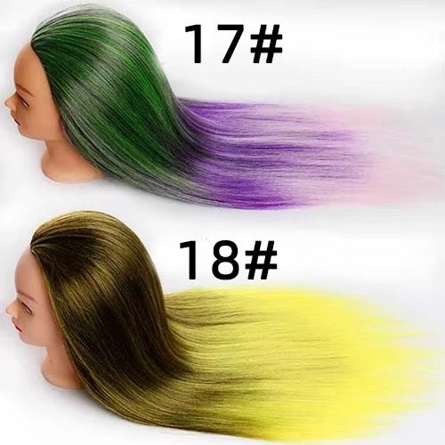 Colorful braided updo wig head mannequin head instructor head