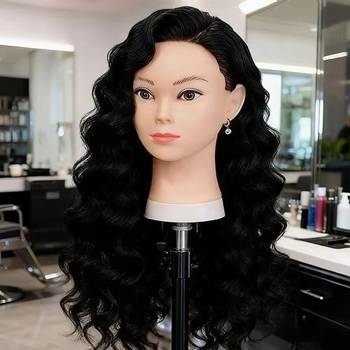 Cabeza de maniquí para prácticas de aprendiz de peluquería (85% real)