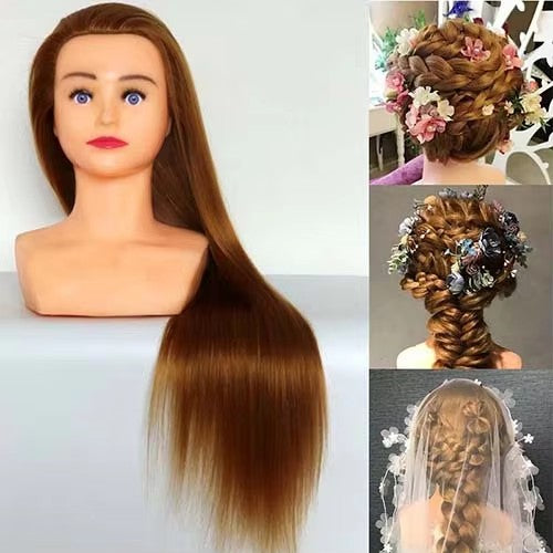 70cm 100% High Temperature Silk Colored Training Model Head