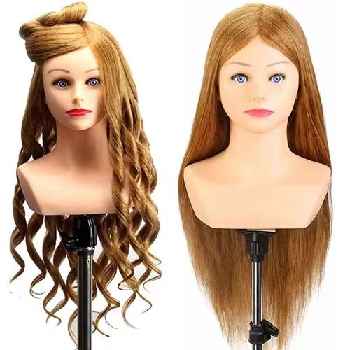 26 inch 90% Real Natural Hair Training Mannequin Head