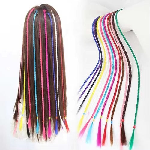 Colorful braided wigs bridal wedding girl hair accessories