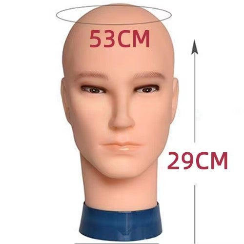 53cm head circumference male bald mannequin head dummy head