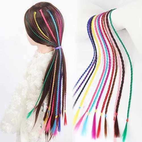 Colorful braided wigs bridal wedding girl hair accessories