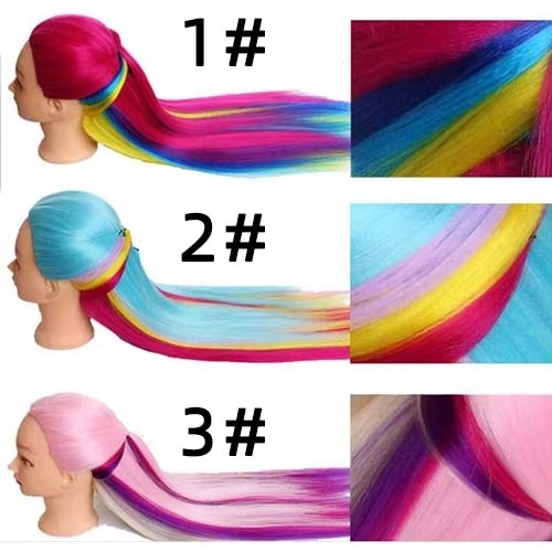 Colorful braided updo wig head mannequin head instructor head