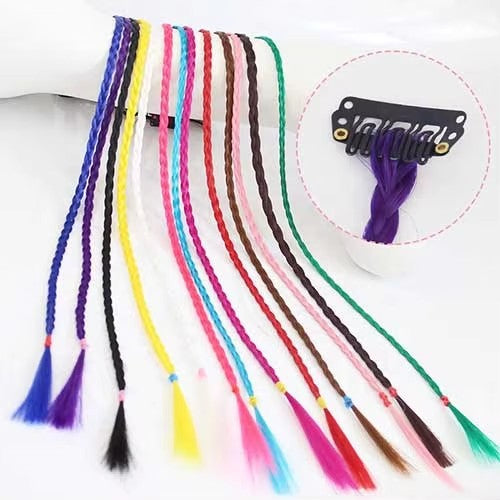 Colorful braided wigs bridal wedding girl hair accessories