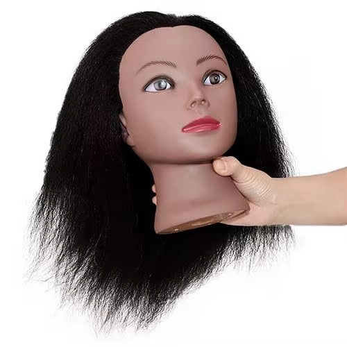Female Mannequin Head With Hair For Braiding African Training Head