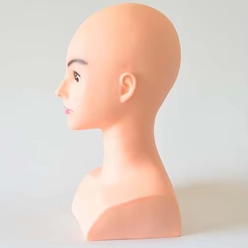 Bald mannequin head Dummy head with shoulder PVC head model