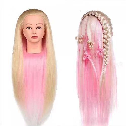 Colorful wig head model mannequin head practice hair