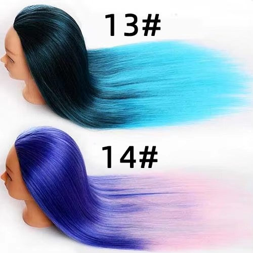 Colorful braided updo wig head mannequin head instructor head