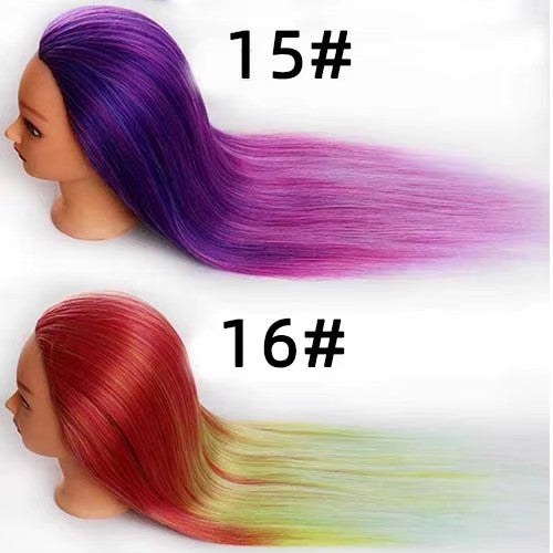 Colorful braided updo wig head mannequin head instructor head