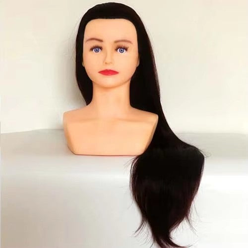 70cm 100% High Temperature Silk Colored Training Model Head